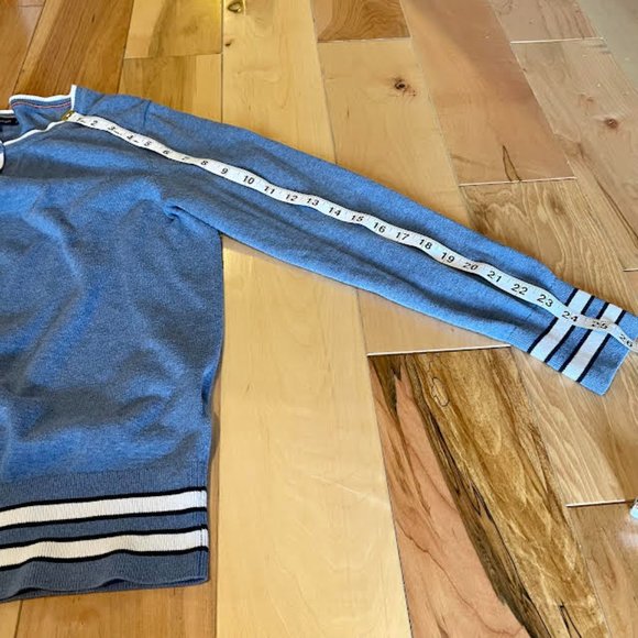 Tommy Hilfiger Light Blue Striped Edge Cardigan: Size L - Picture 10 of 10
